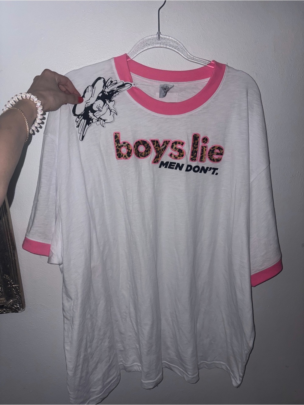 boys lie Graphic Tee - White & Pink